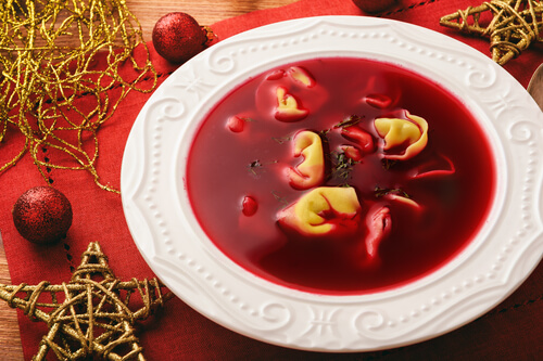 Polish beet root soup for Christmas Eve