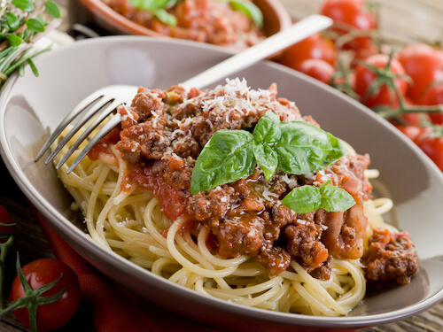 Spaghetti Bolognese dish