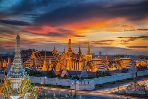 Grand Palace in Bangkok Thailand at night - image by Shutterstock